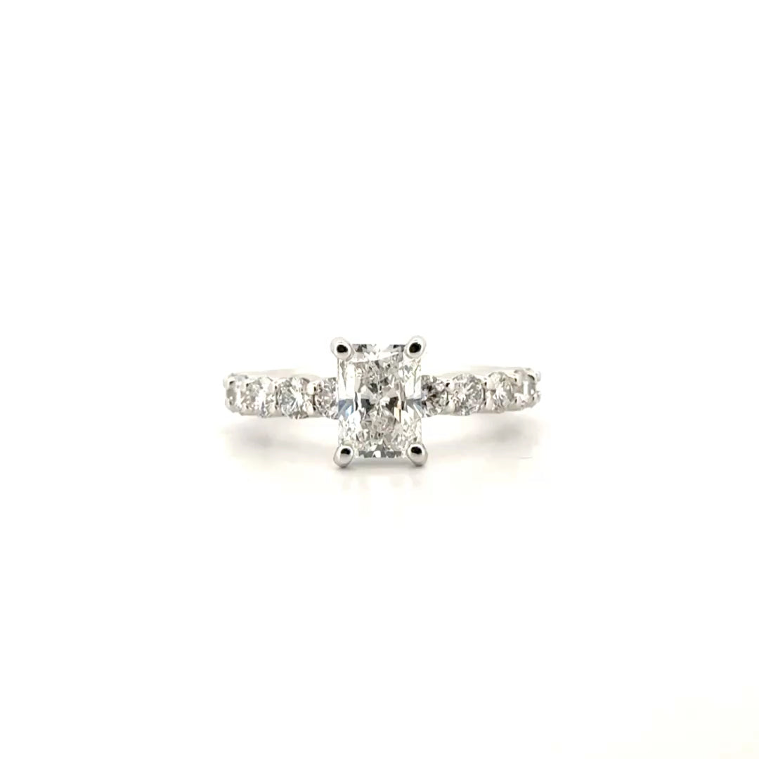 1.5ct. D VS1 Lab Grown Round Diamond in 14K White Gold 10 Point Mounting