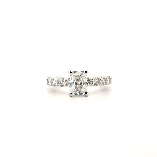 1.5ct. D VS1 Lab Grown Round Diamond in 14K White Gold 10 Point Mounting