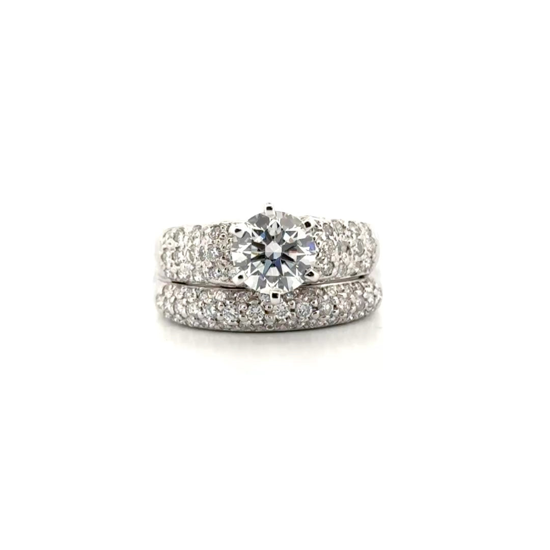 1.71ct. E VS1 Lab Grown Round Diamond in 14K White Gold Custom Mounting Size 9