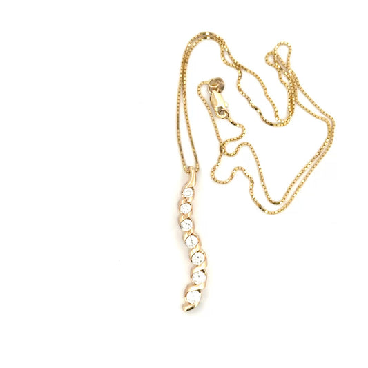 Natural Diamond Pendant in 14K Yellow Gold