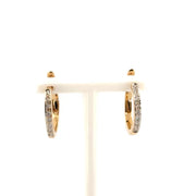 Natural Diamond Hoop Earrings in 14K Yellow Gold