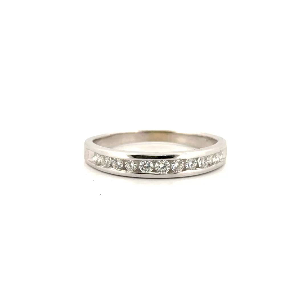Natural Diamond Men's Ring in 18K White Gold
