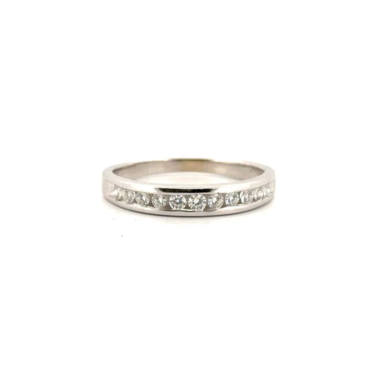Natural Diamond Men's Ring in 18K White Gold