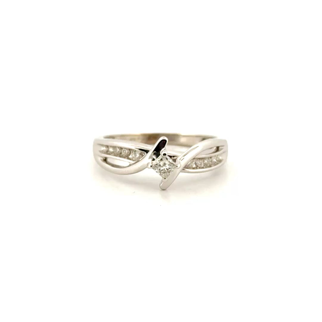 Natural Diamond Fashion Ring in 10K White Gold