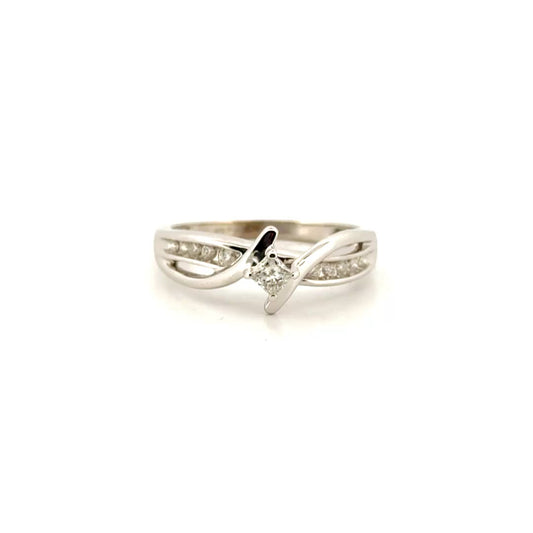 Natural Diamond Fashion Ring in 10K White Gold