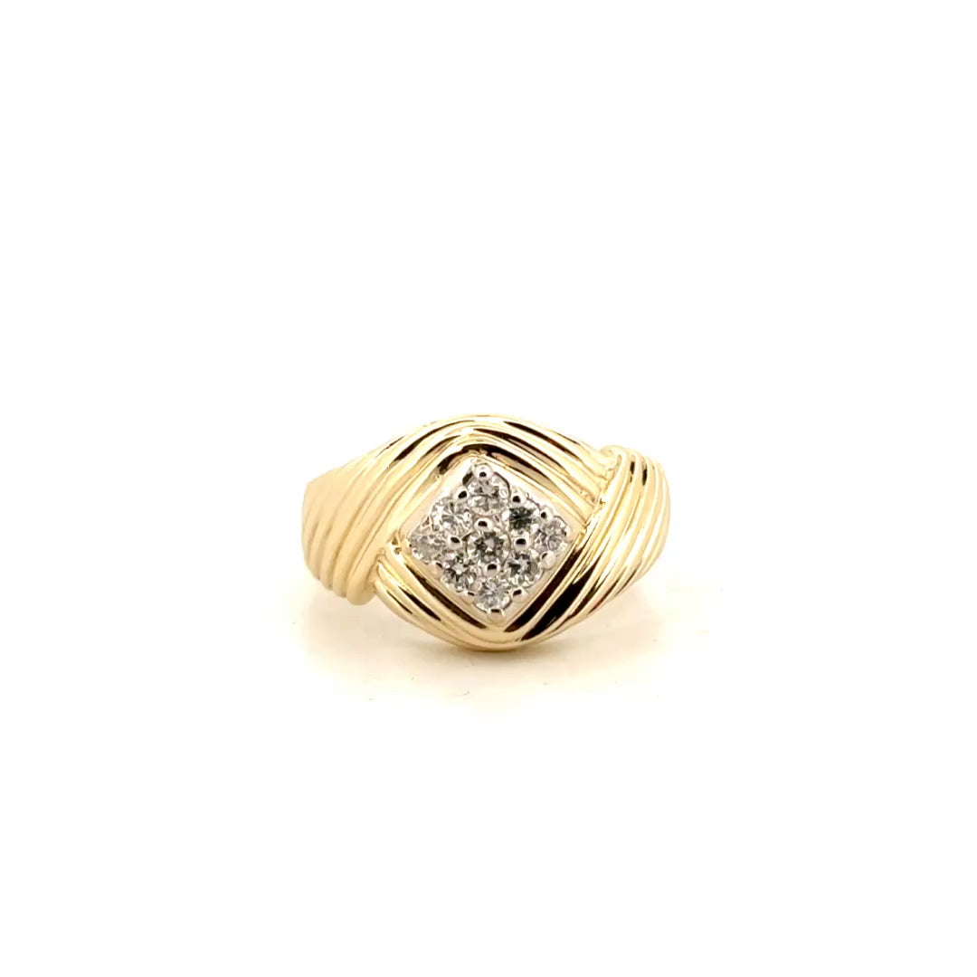 Natural Diamond Fashion Ring in 14K Yellow Gold
