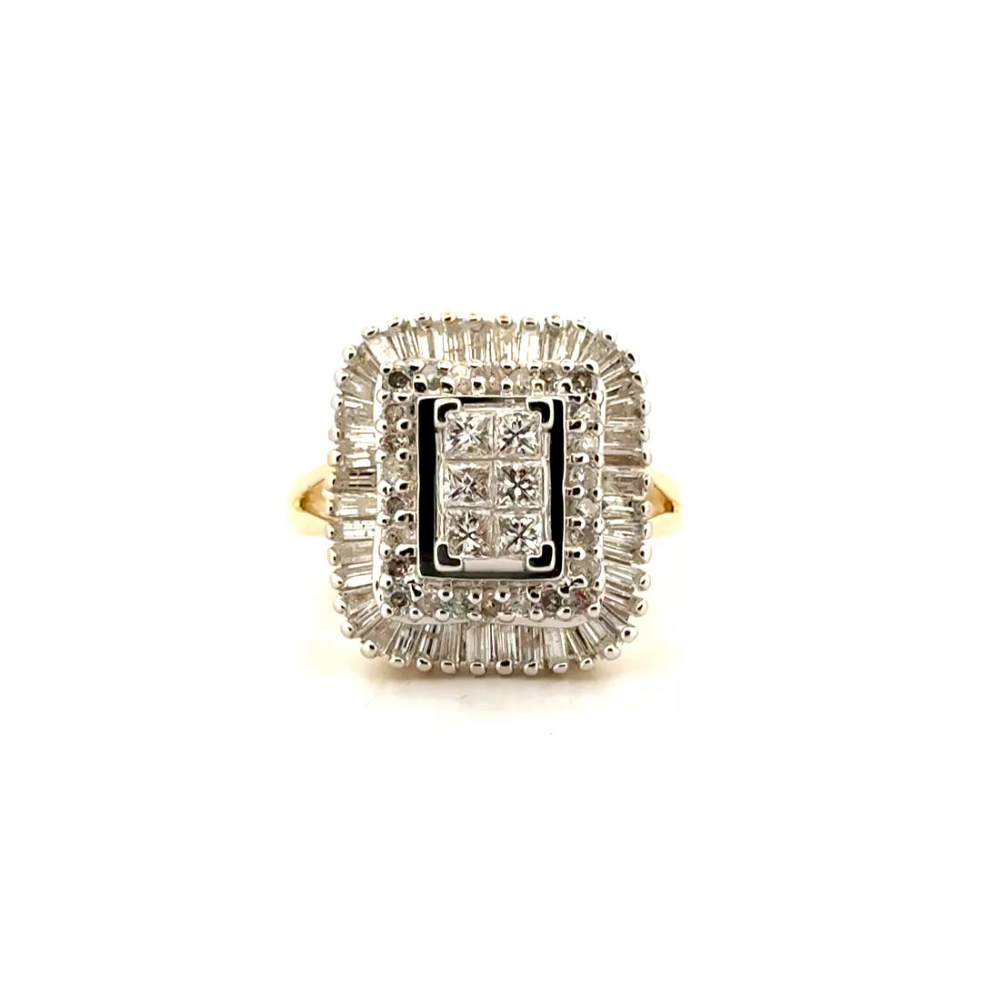 2.0cttw. Natural Diamond Fashion Ring in 14K Yellow Gold