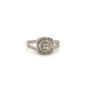 Natural Diamond Engagement Ring in 10K White Gold Sz 6