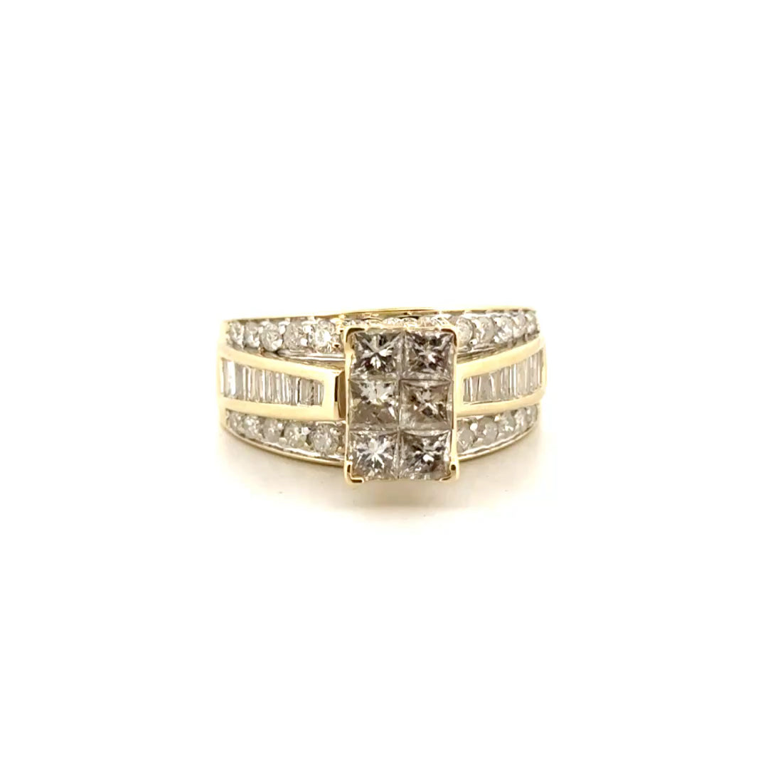 Natural Diamond Ring in 14K Yellow Gold