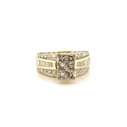 Natural Diamond Ring in 14K Yellow Gold