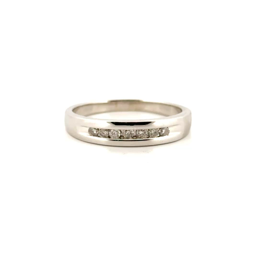 Natural Diamond Men's Band in 10K White Gold
