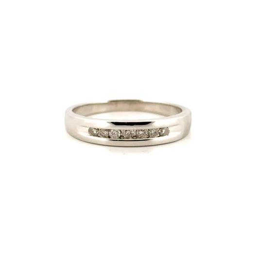Natural Diamond Men's Band in 10K White Gold