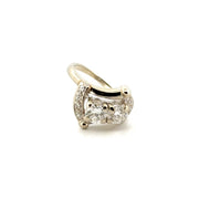 1.09cttw. (.58 & .47 center) Antique Natural Diamond Fashion Ring in 14K White Gold Sz 5.5