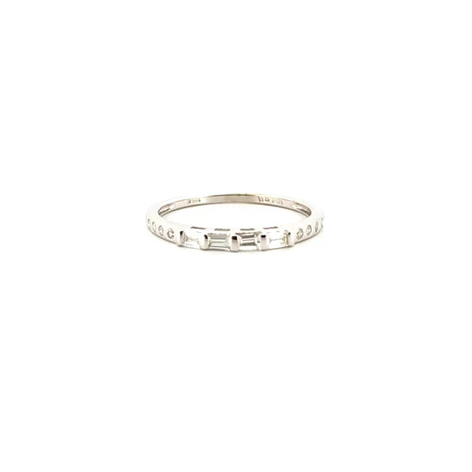 Natural Diamond 18K White Gold Band
