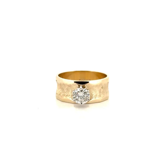 Approx .5ct Natural Round Diamond in 14K Yellow Gold