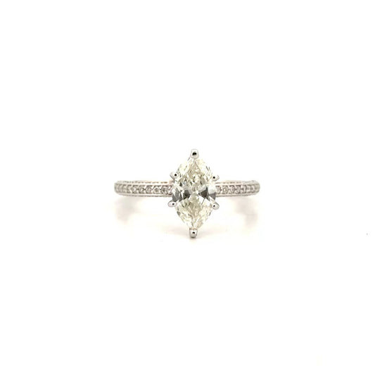 1.15ct. Marquise Cut Diamond Engagement Ring in 14K White Gold