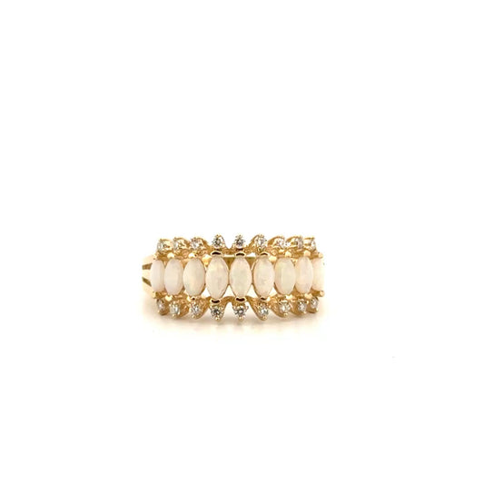 Effy Aurora Diamond & Opal Band in 14K Yellow Gold