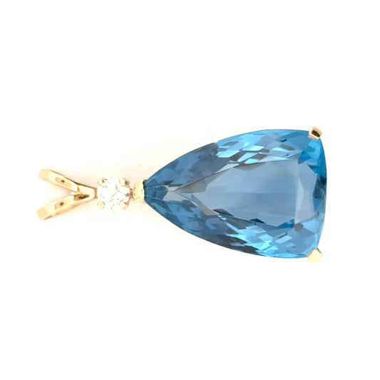 30.76ct. Lab Grown Blue Spinel in 14K Yellow Gold Basket