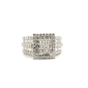3.33cttw. Natural Diamond Cluster Diamond Ring in 14K White Gold Sz 9