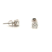 1.33cttw. Natural Diamond Ear Studs in 18K White Gold Mounting