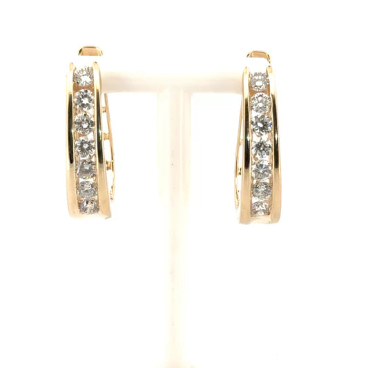 1.5cttw. Natural Diamond Earrings in 14K Yellow Gold