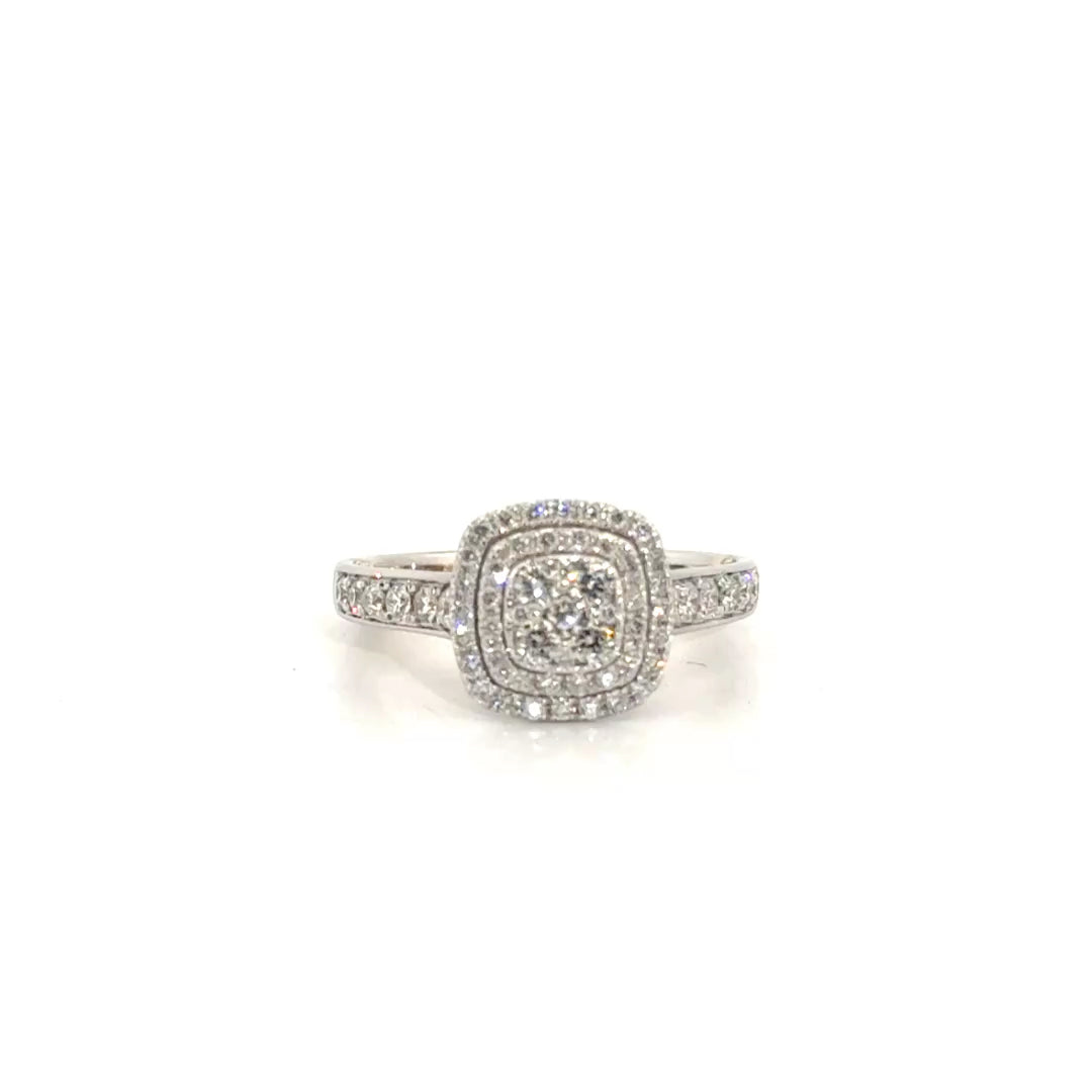 Disney Diamond Engagement Ring in 14K White Gold Sz 5.5