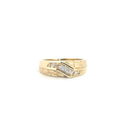 Natural Diamond Nugget Style Men's Ring in 14K Yellow Gold Sz 8.5