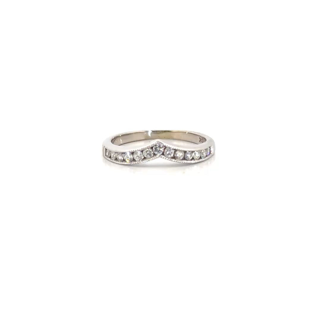 Natural Diamond Band in 14K White Gold Sz 6.5