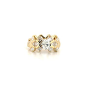 Natural Diamond Oval Geometric Style Ring with Matching Band in 14K Yellow Gold Sz 5.5