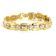 4.35cttw. Natural Channel Set Princess Cut Diamonds in 14K Yellow Gold