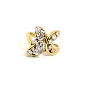 1.49cttw. Natural Diamond Swirl Design Fashion Ring in 14K Yellow Gold Sz 8