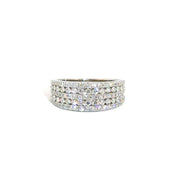 Natural Diamond Five Row Band in 14K White Gold Sz 7