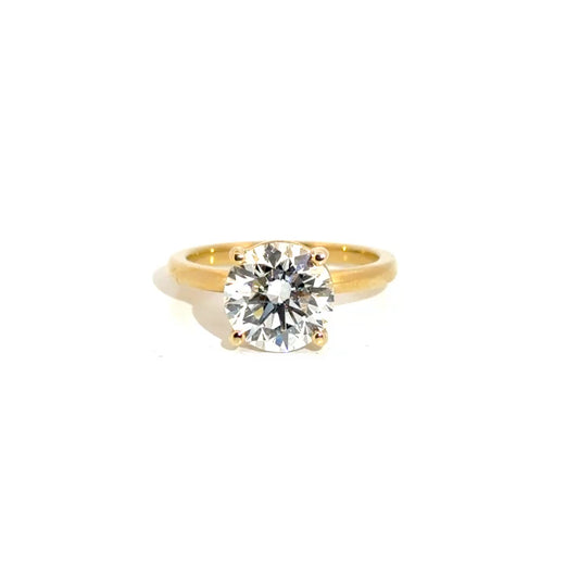 3.0ct. E VS1 Round Lab Grown Diamond in 14K Yellow Gold
