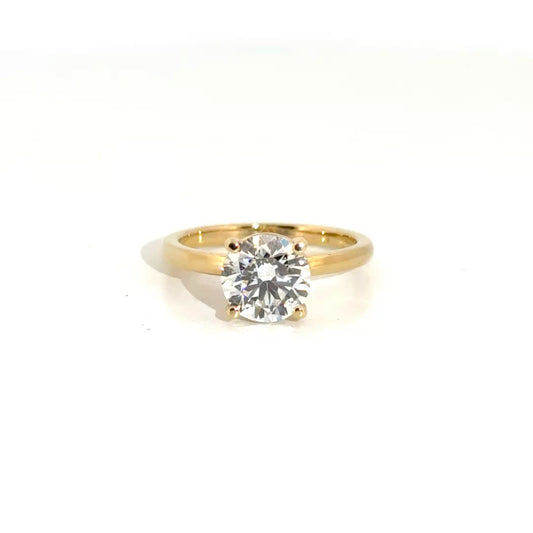 2.03ct. E VS1 Round Lab Grown Diamond in 14K Yellow Gold