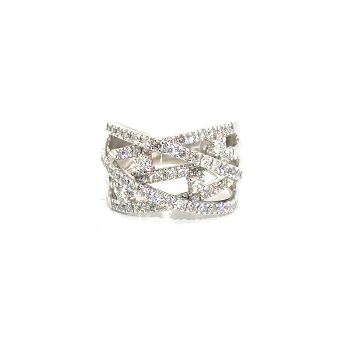 Natural Diamond Fashion Ring in 14K White Gold Sz 6.5