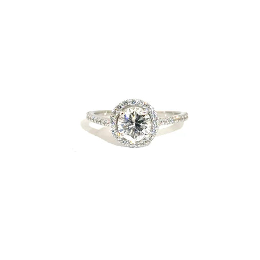 1ct. Natural Diamond Round in 14K White Gold Diamond Mounting
