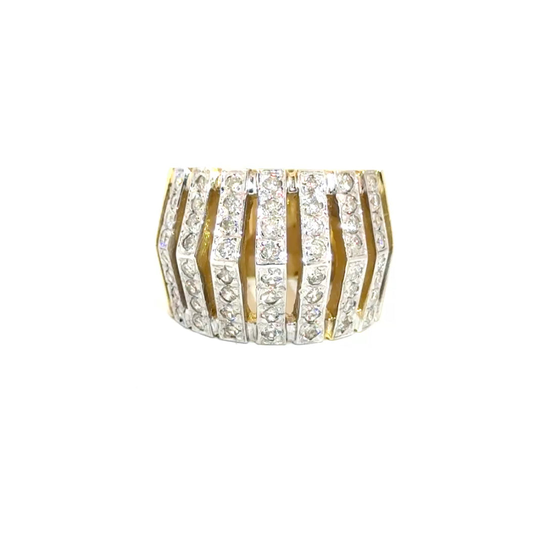 Natural Diamond Wide Band in 14K Yellow Gold