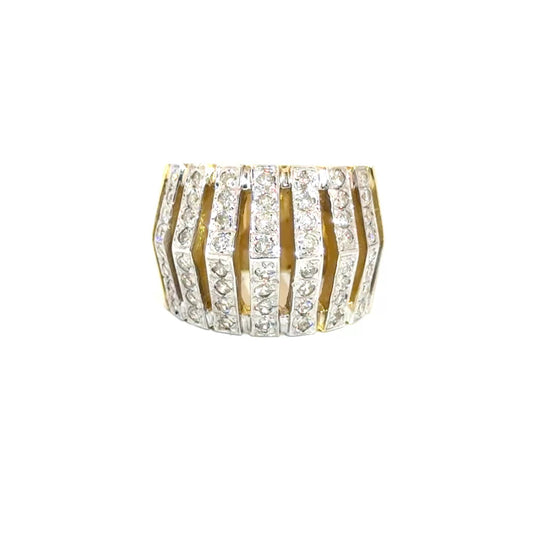 Natural Diamond Wide Band in 14K Yellow Gold