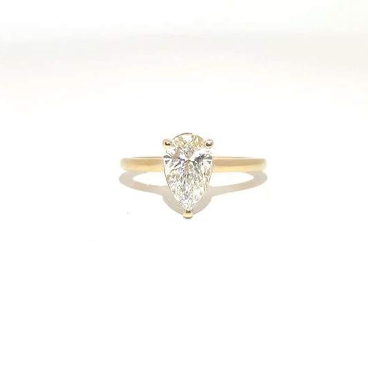 1.61ct. E VVS2 Lab Grown Pear Shape Diamond Engagement Ring in 14K Yellow Gold