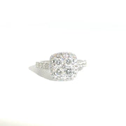 Natural Diamond Cluster Ring in 14K White Gold Sz 7