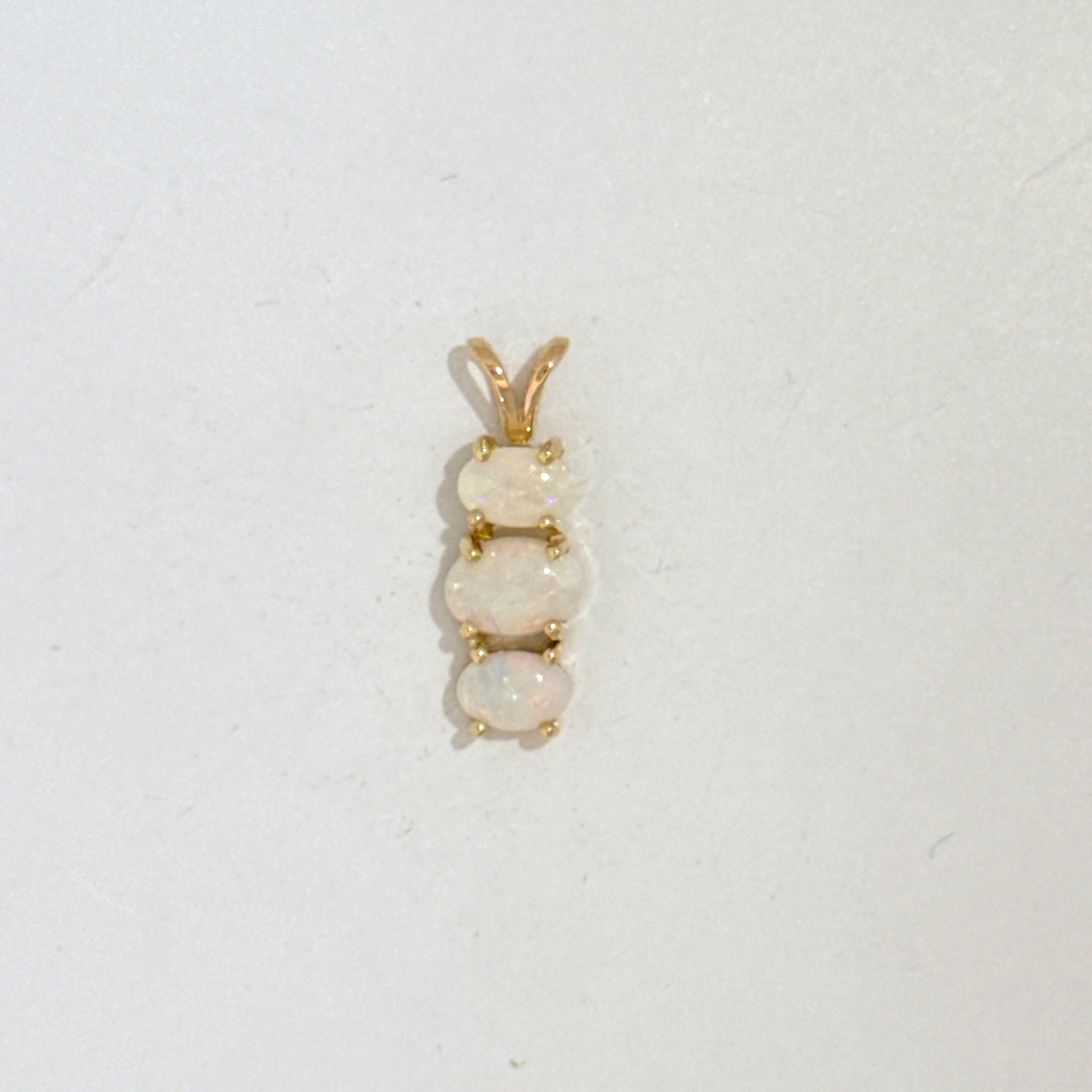 Three Tier Opal Pendant in 14K Yellow Gold