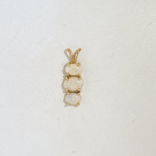 Three Tier Opal Pendant in 14K Yellow Gold