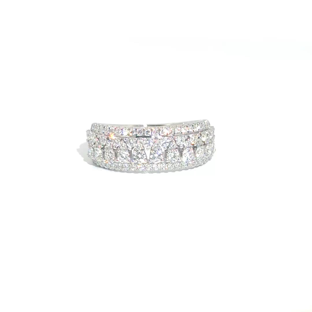 1.08cttw. Natural Diamond Fashion Band in 14K White Gold Sz 6.5