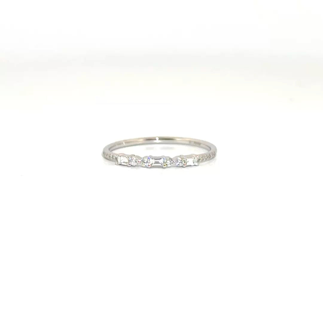 Natural Diamond Band in 14K White Gold Sz 6.5