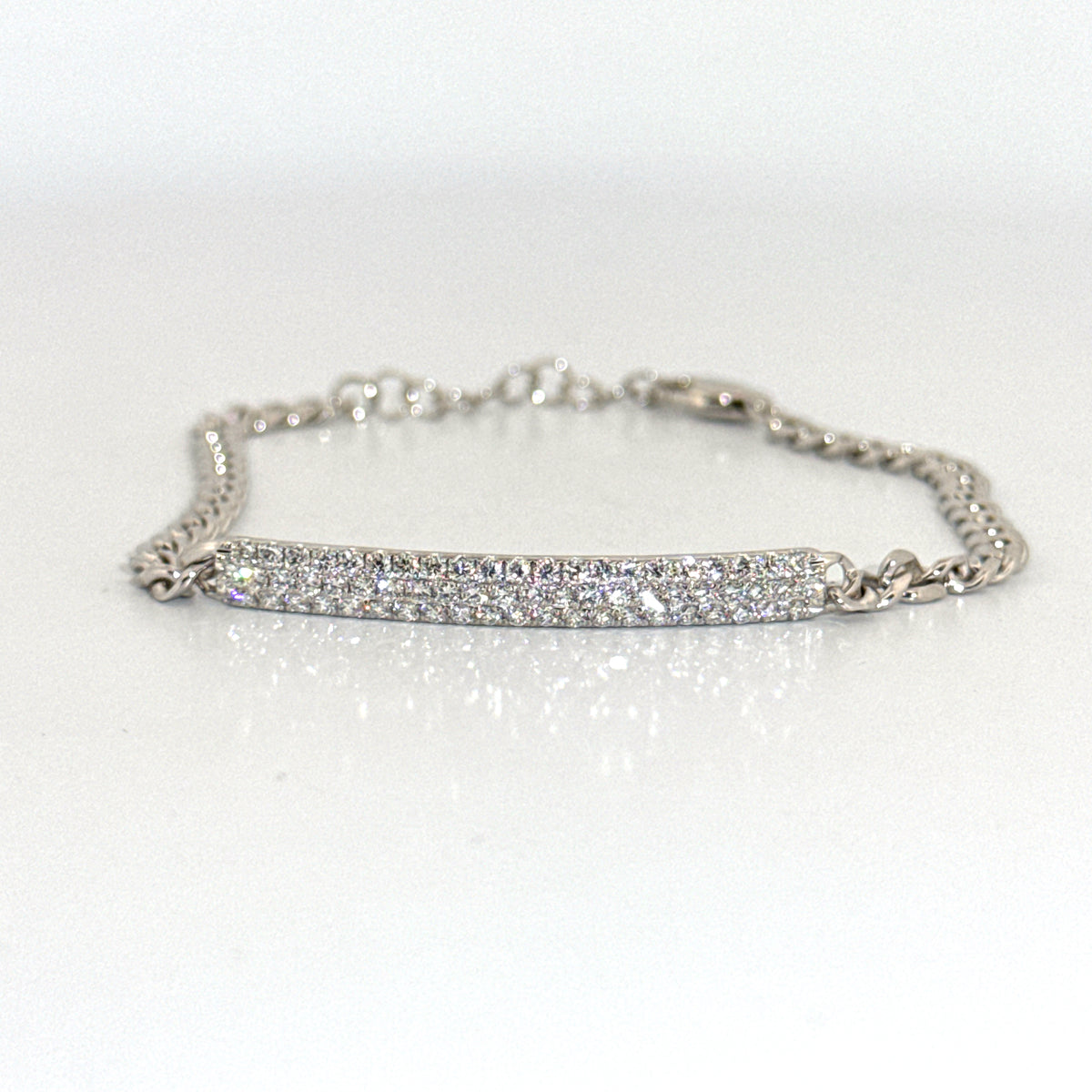 Natural Diamond Bracelet in 14K White Gold