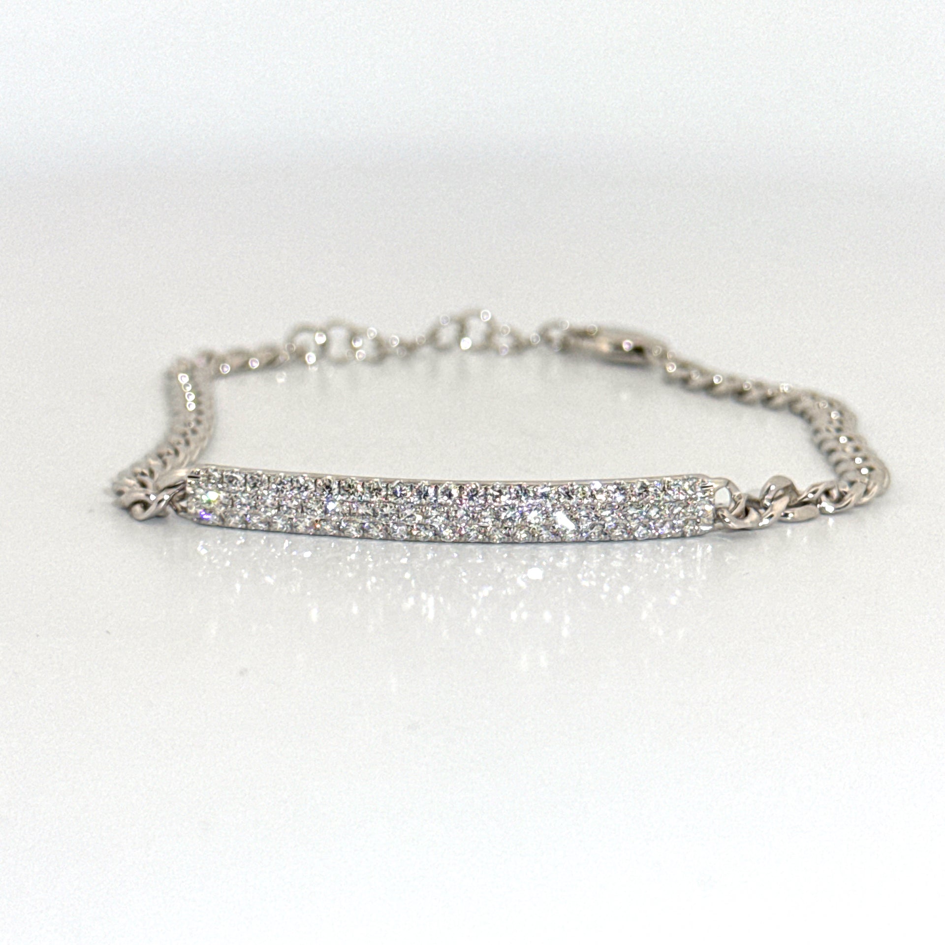 Natural Diamond Bracelet in 14K White Gold