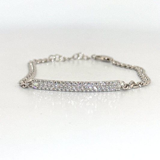 Natural Diamond Bracelet in 14K White Gold
