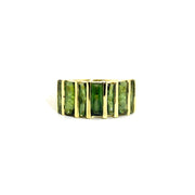 Green Tourmaline Fashion Ring in 18K Yellow Gold Sz 7