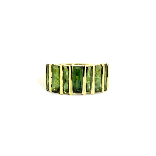 Green Tourmaline Fashion Ring in 18K Yellow Gold
