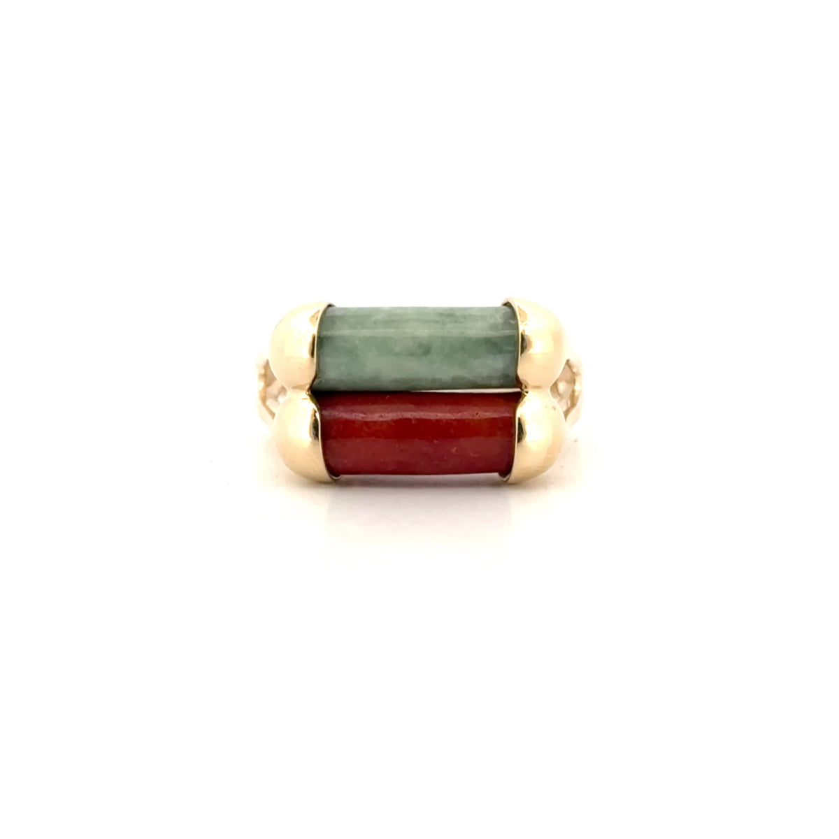 Jadeite Signet Ring in 14K Yellow Gold Sz 8